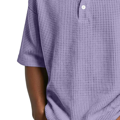 Men's Waffle Knit Polo Shirt