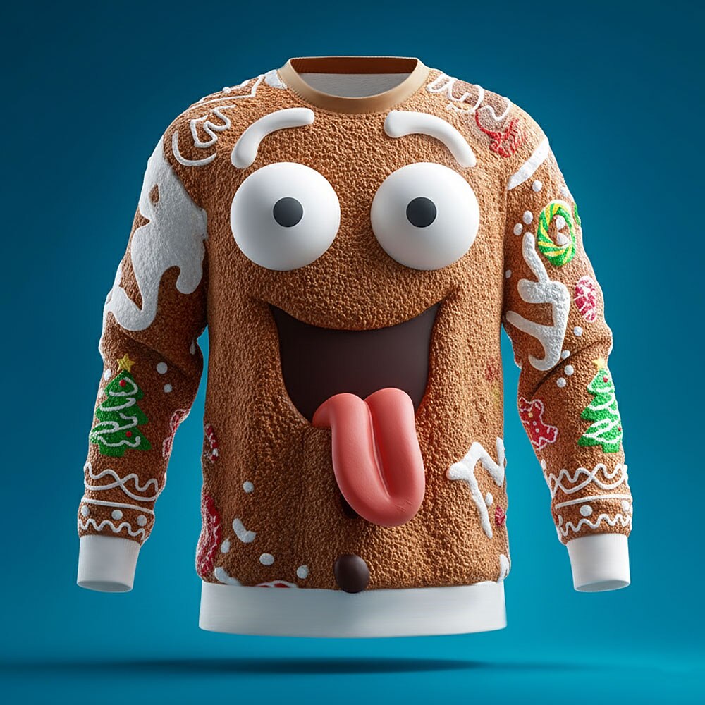 Men's Gingerbread Christmas 3D Party Sweatshirt