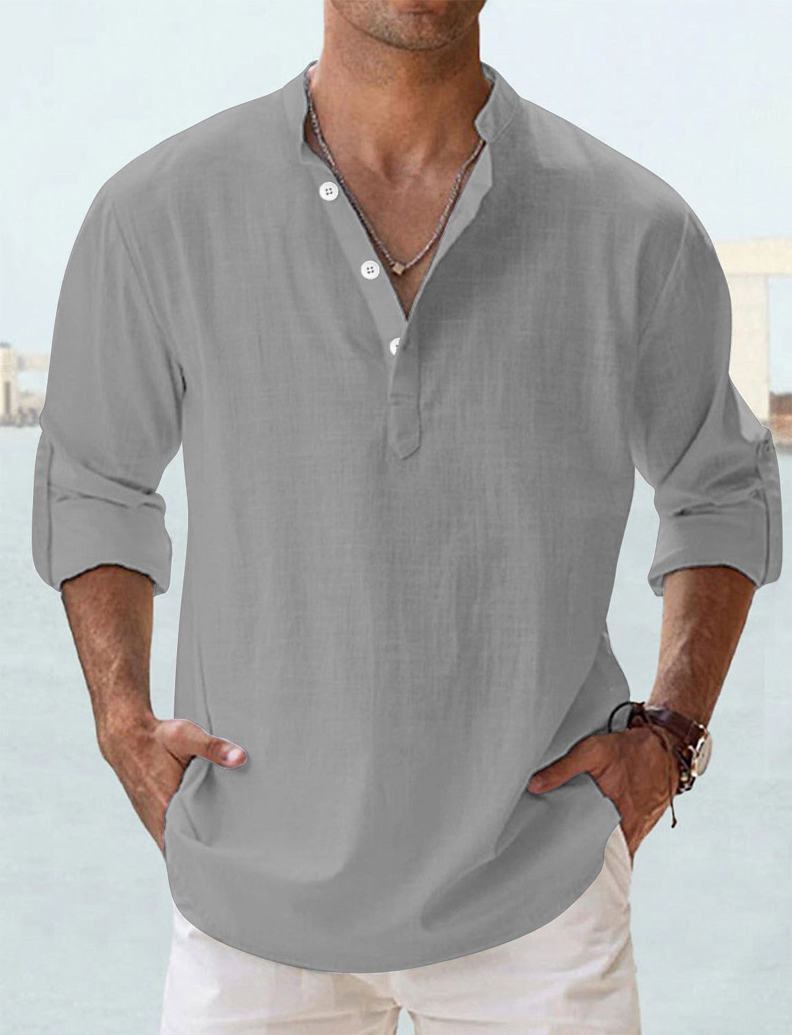Men's Everyday Linen Shirt - Long Sleeve Button-Up