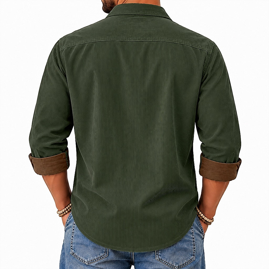 Textured Corduroy Button Up Shirt
