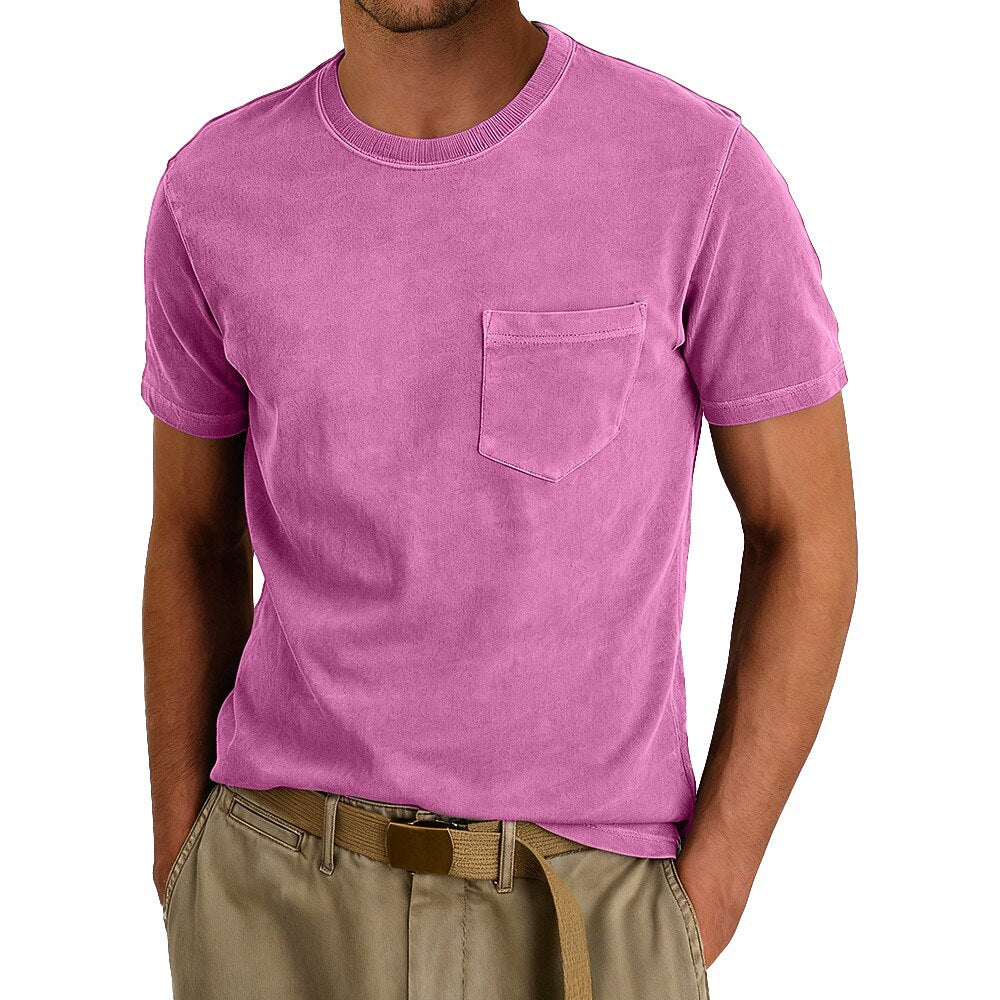 Washed Cotton Vintage Pocketed Tee