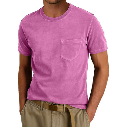Washed Cotton Vintage Pocketed Tee