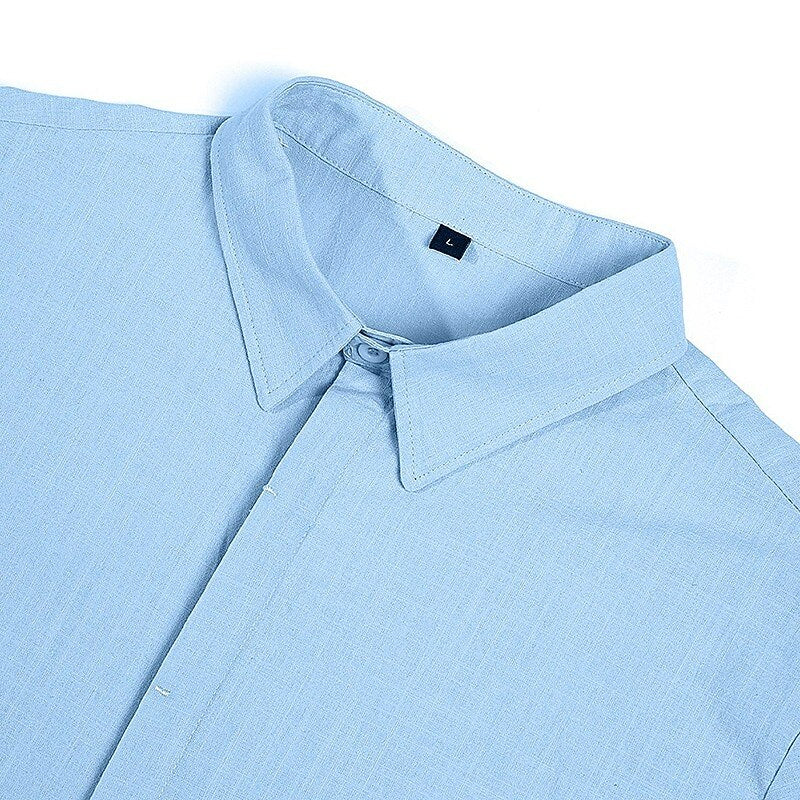 2Pcs Men's Linen Shirts Set