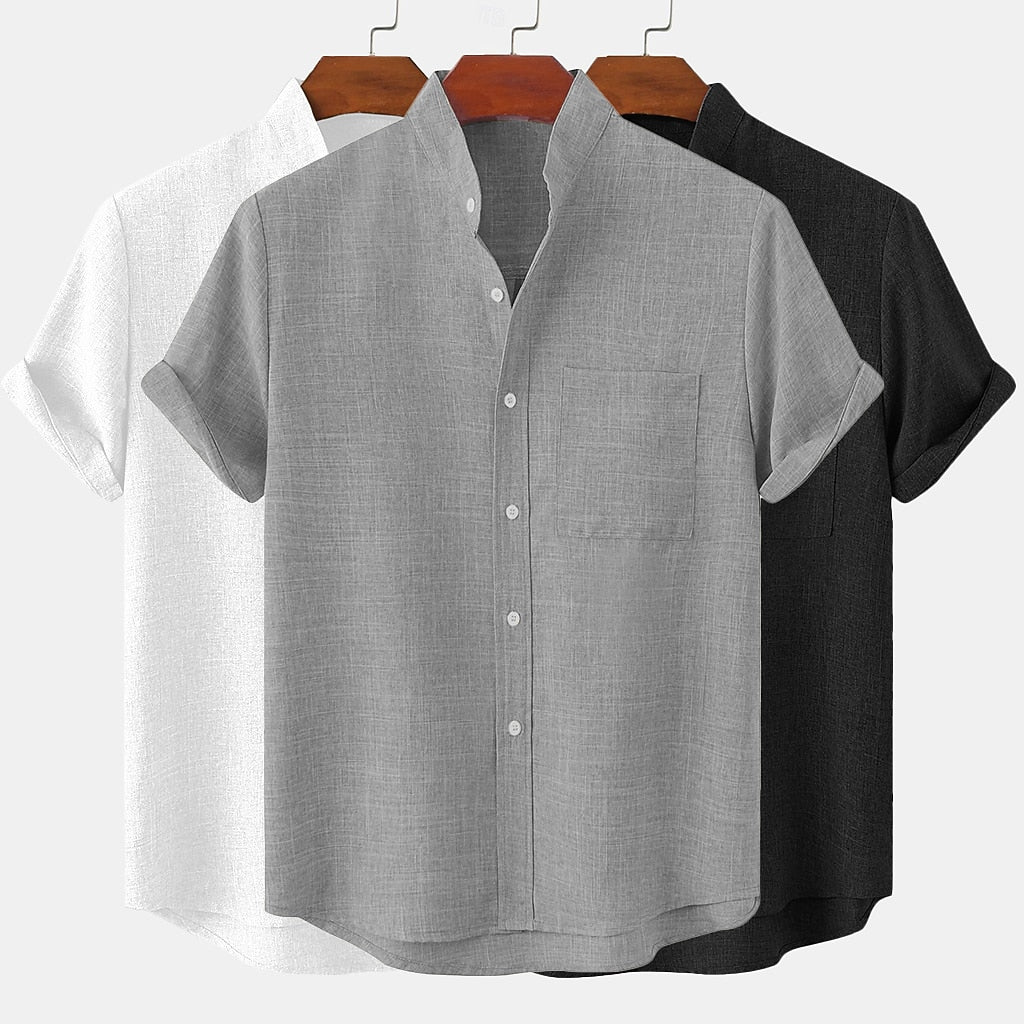3-Piece Men's Linen Shirt - Soft & Breathable