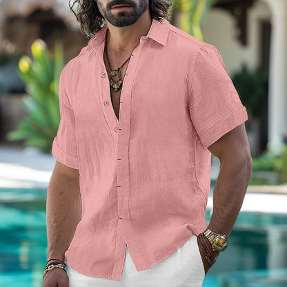 Short Sleeve Linen Shirt - Light & Comfortable