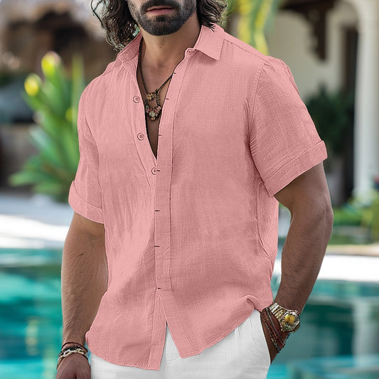 Short Sleeve Linen Shirt - Light & Comfortable