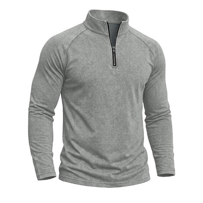 Relaxed Washed Cotton Henley Shirt