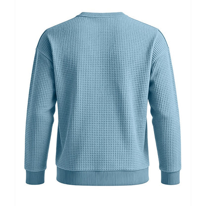 Classic Waffle Knit Crew Neck Sweatshirt
