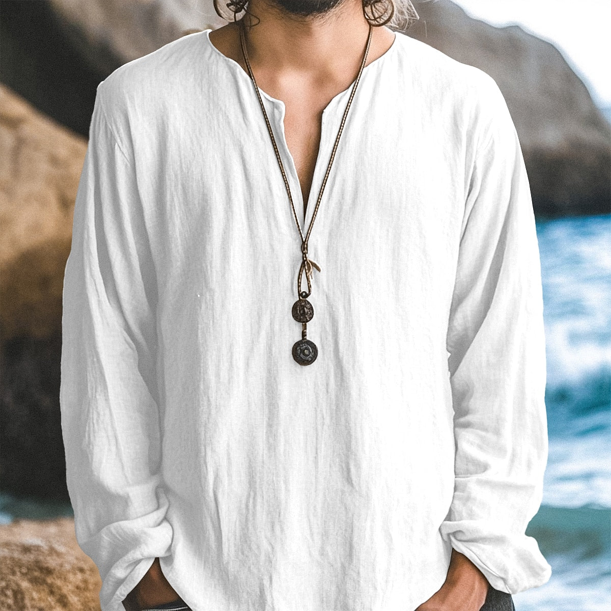 Men's Vacation Linen Shirt - Light & Comfortable