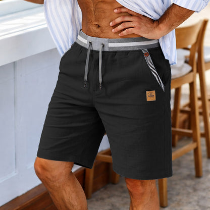 Linen Shorts With Elastic Waist