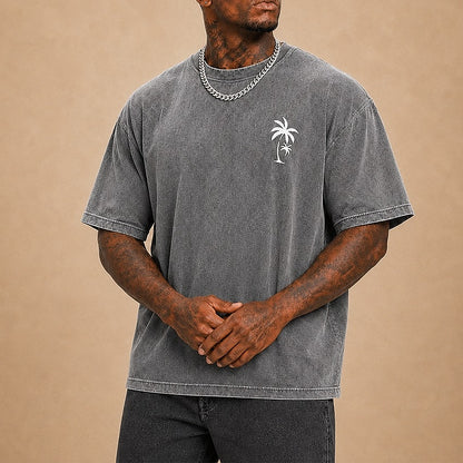 Palm Tree Washed Cotton Graphic Tee