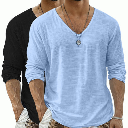 2-Pack Linen V-neck T-shirt