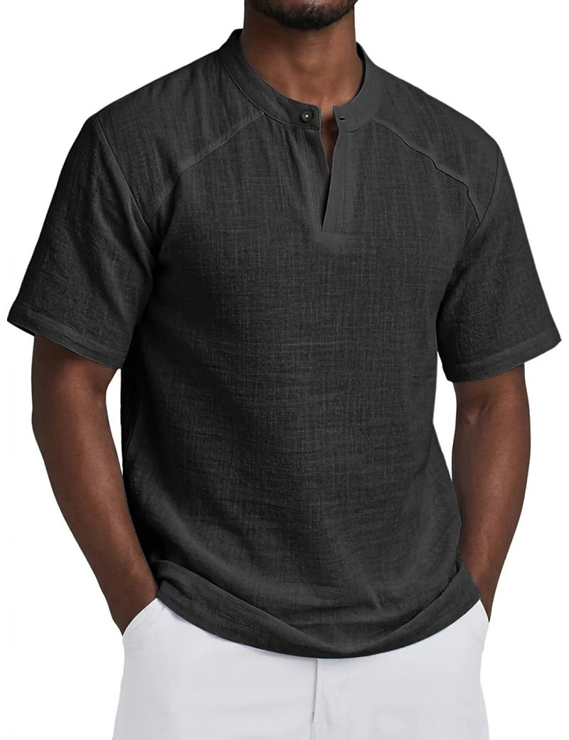Breathable Linen Popover Shirt