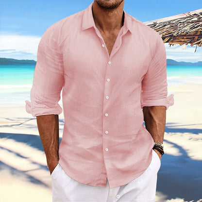 Men's Linen Summer Shirt - Casual Button-Up for Everyday Comfort