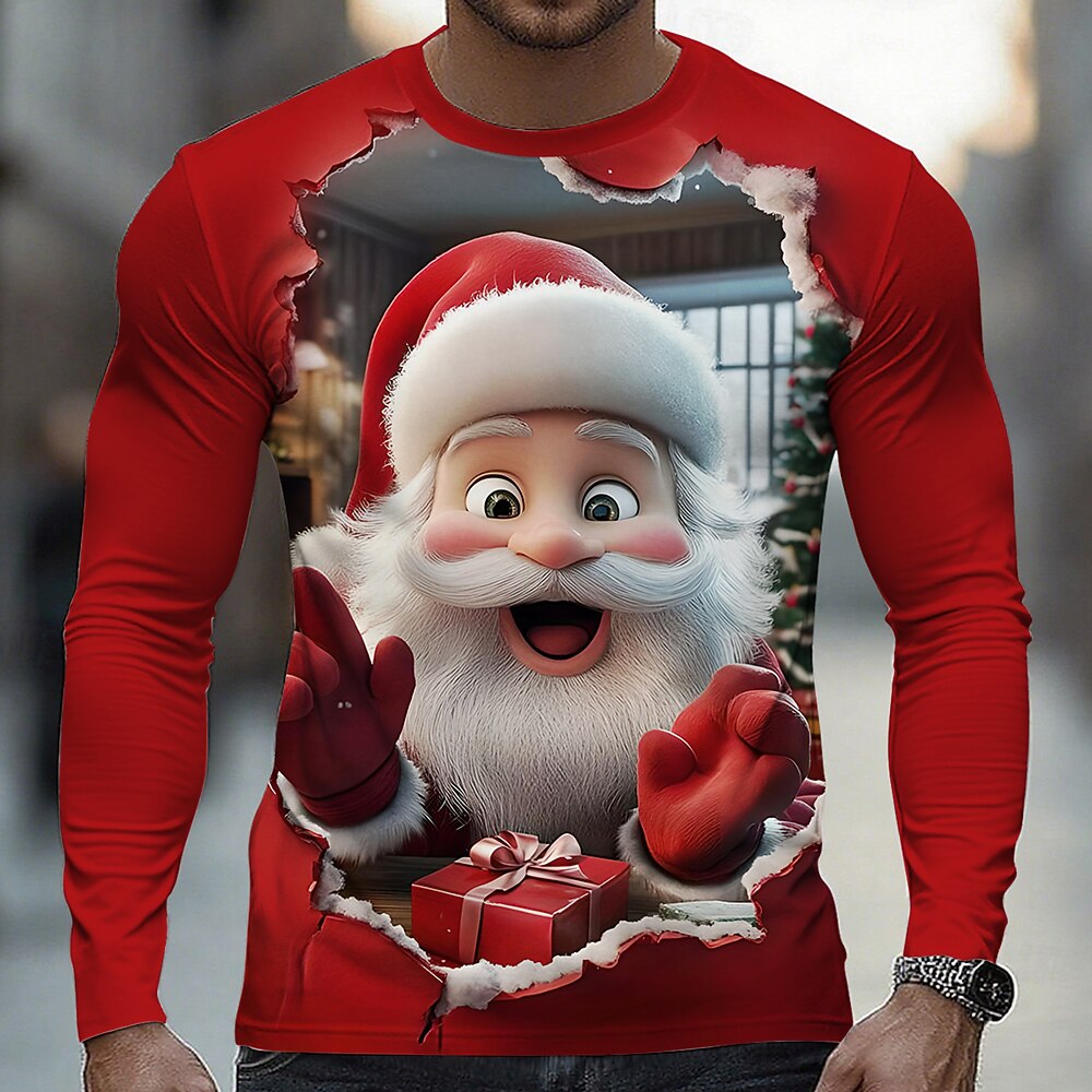 Men's Funny Santa Christmas Long Sleeve T-Shirt