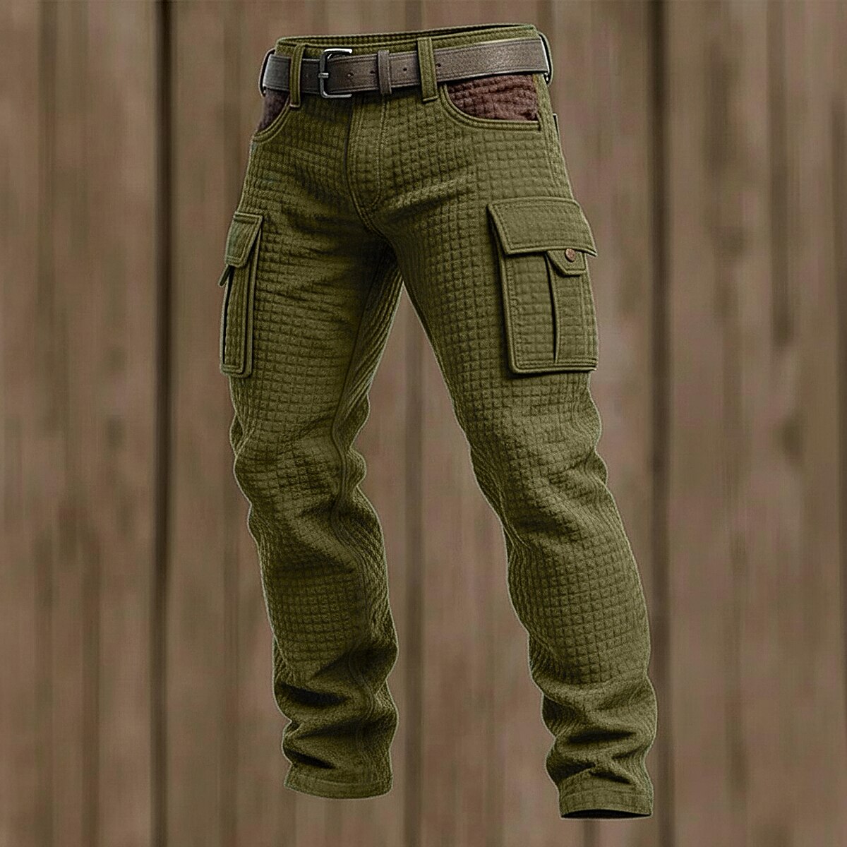 Waffle Patchwork Cargo Pants