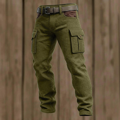Waffle Patchwork Cargo Pants