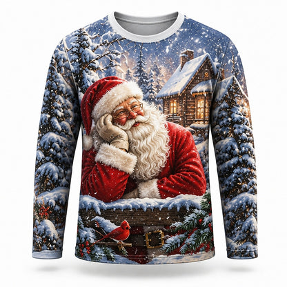 Men's Funny Santa Claus Long Sleeve Tee