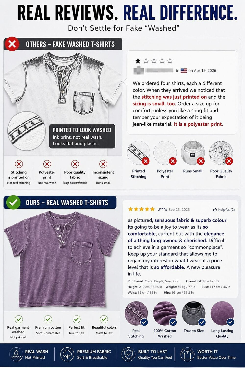 Soft Washed Cotton Henley Shirt