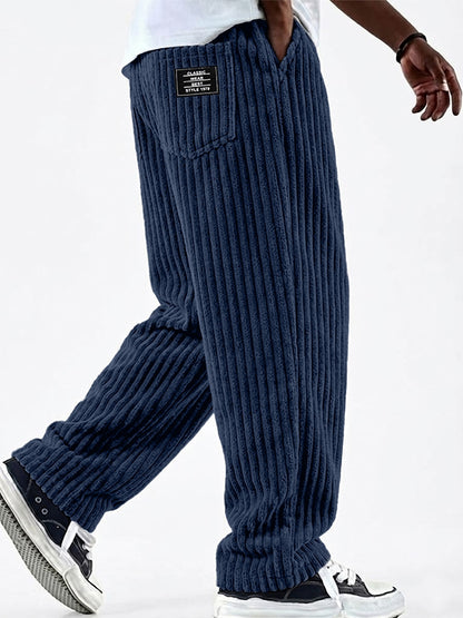 Men's Elastic Waist Casual Corduroy Pants