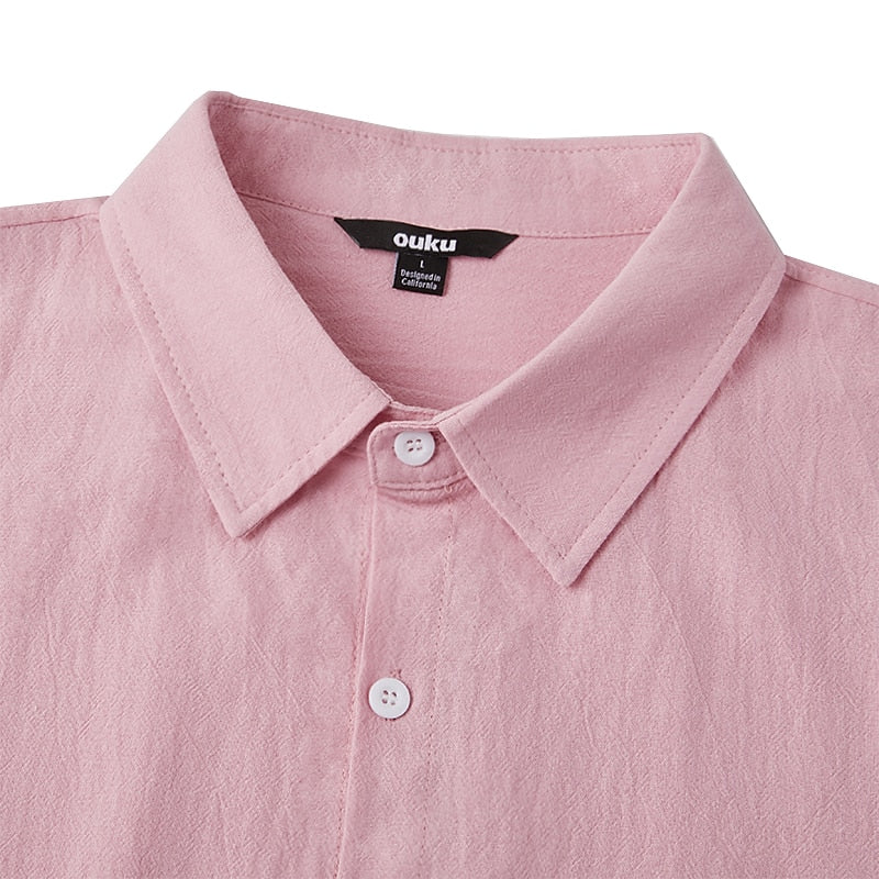 Cotton Linen Button-Up Shirt
