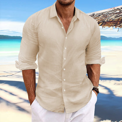 Men's Linen Summer Shirt - Casual Button-Up for Everyday Comfort