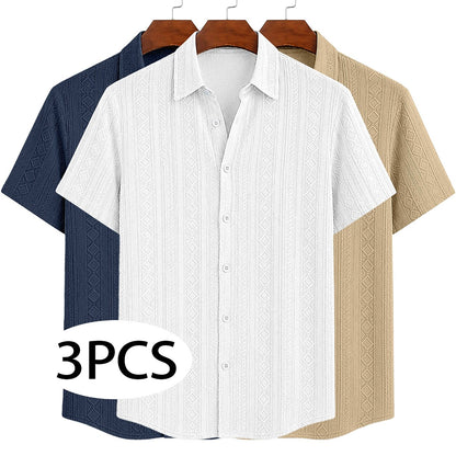 3-Pack Men's Textured Jacquard Shirts