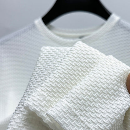 Men's Waffle Tee Top-Fashion Casual Outdoor Shirt