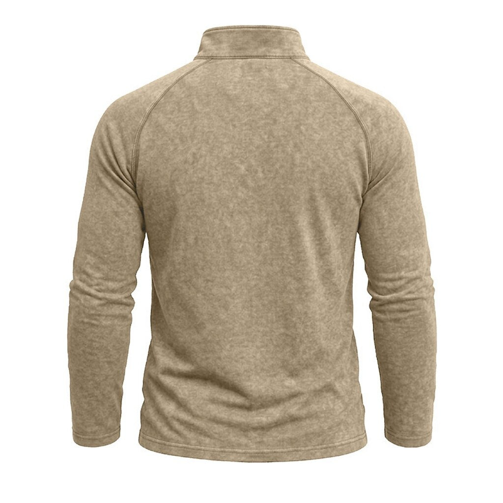 Relaxed Washed Cotton Henley Shirt