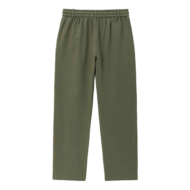 Cotton Linen Pants - Straight Leg, Casual & Comfortable