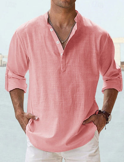 Men's Everyday Linen Shirt - Long Sleeve Button-Up