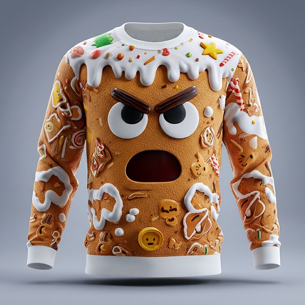Men's Gingerbread Christmas 3D Party Sweatshirt
