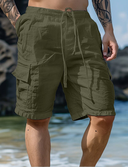 Men's Summer Linen Shorts-Multi-Pocket, Casual & Comfortable