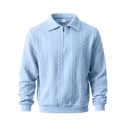 Comfort Jacquard Quarter Zip Polo