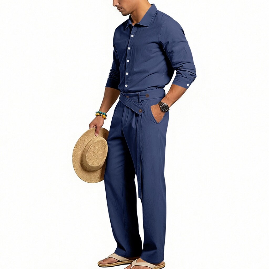 Cotton Linen Set-Shirt and Pants