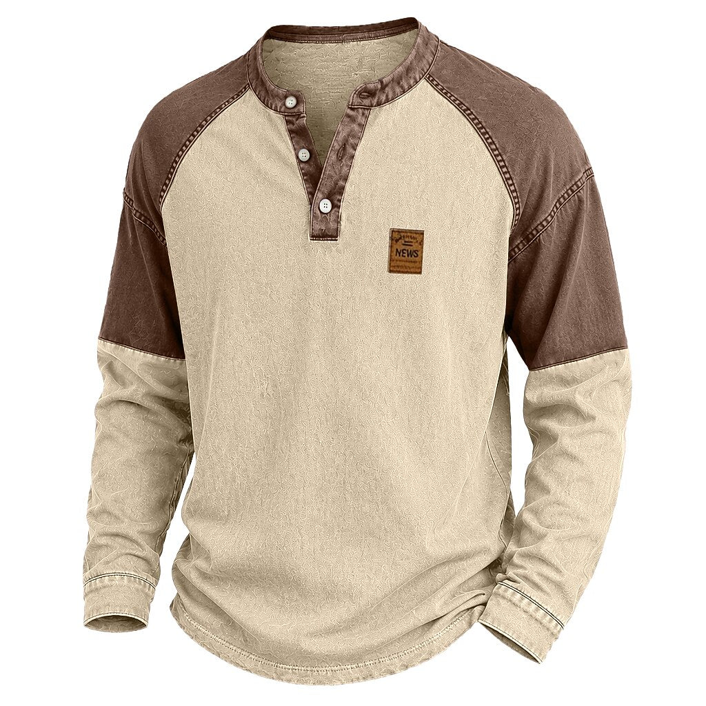 Colorblock Broken-in Cotton Henley