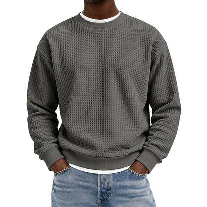 Classic Crewneck Waffle Sweatshirt Pullover