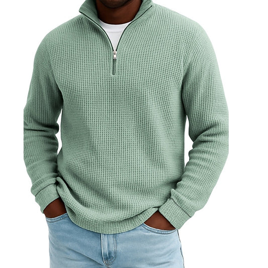 Waffle Zipped Polo Shirts