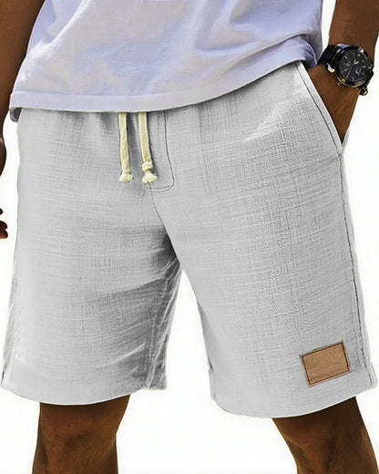 Men's Beach Linen Shorts-Drawstring Waist, Casual Summer Wear
