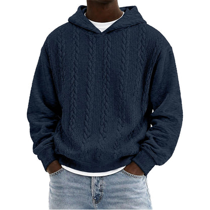Textured Jacquard Pullover Hoodie