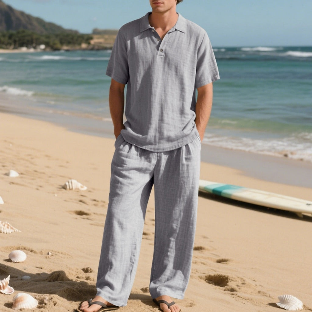 Cotton Linen Set-Shirt and Pants