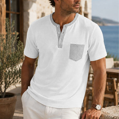 Men's Colorblock Waffle Henley T-Shirt