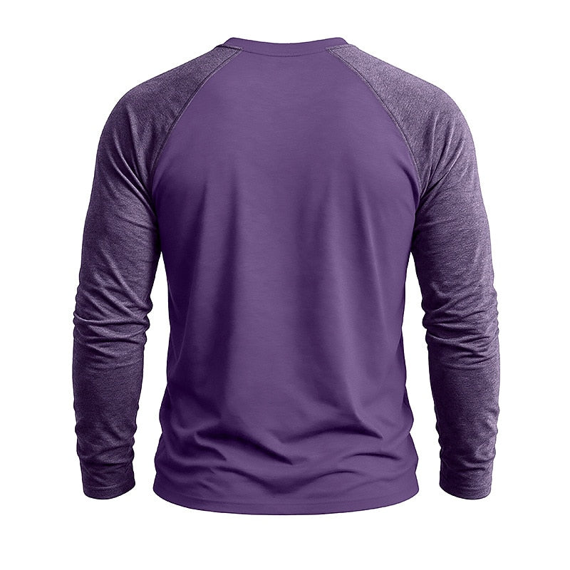 Casual Colorblock Long Sleeve T-shirts
