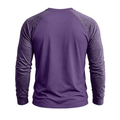 Casual Colorblock Long Sleeve T-shirts