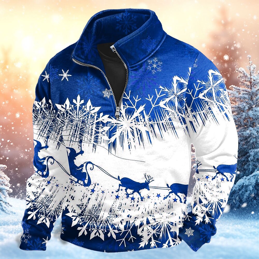 Christmas Scene Festive Zip Up Sweatshirt