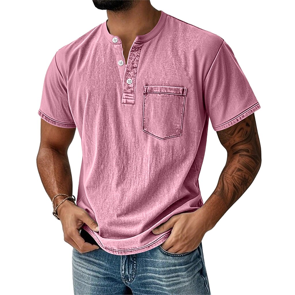 100% Cotton Henley T-Shirt