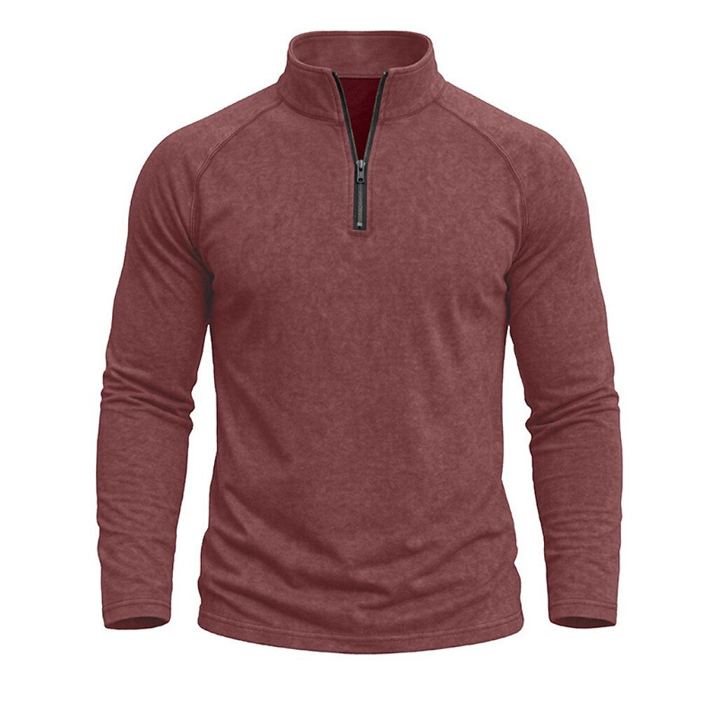 Relaxed Washed Cotton Henley Shirt