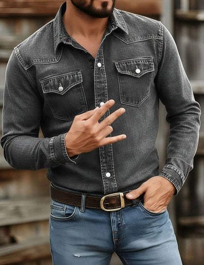 Washed Cotton Button Work Shirt