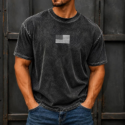 Broken-In 100% Cotton US Flag T-shirt