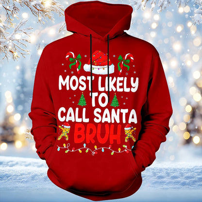 Christmas Santa Festive Holiday Graphic Hoodie